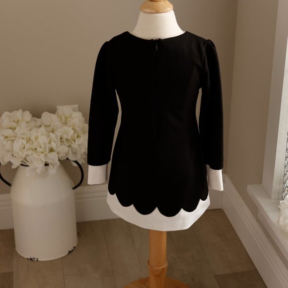 Girls Couture Black White Long Sleeve Dress 3T Biscotti Kate Mack Embellished - Picture 6 of 6